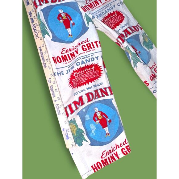 VTG Big Smith Kids Overalls Jim Dandy Hominy Grits Sack Print Approx. 6-7 years - Picture 7 of 10